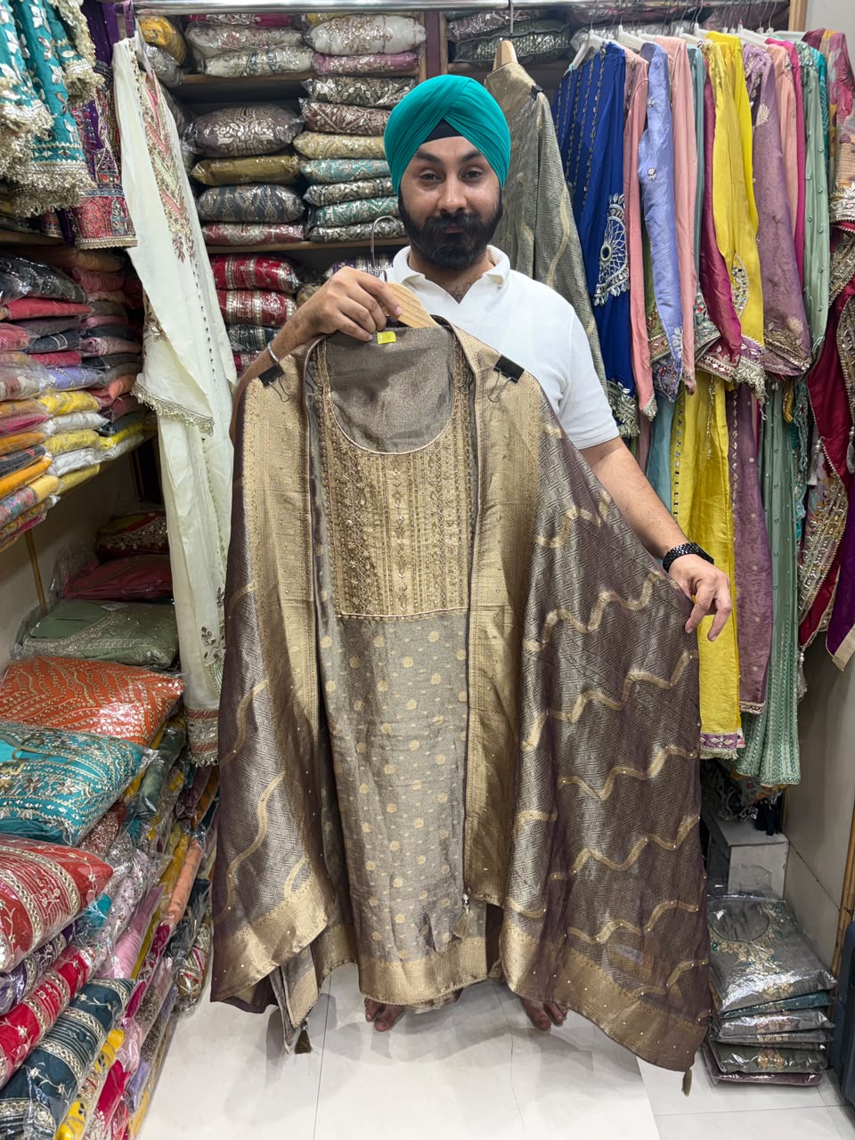 Classic Shimmer Dabka Statement Suits
