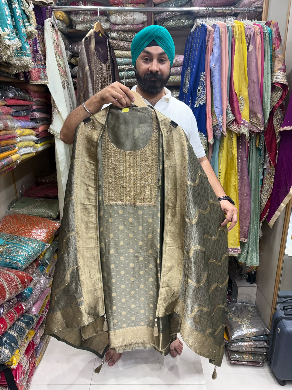 Classic Shimmer Dabka Statement Suits