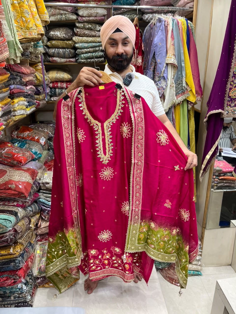 Exclusive Dola Silk Banarsi Gotta Patti Suits