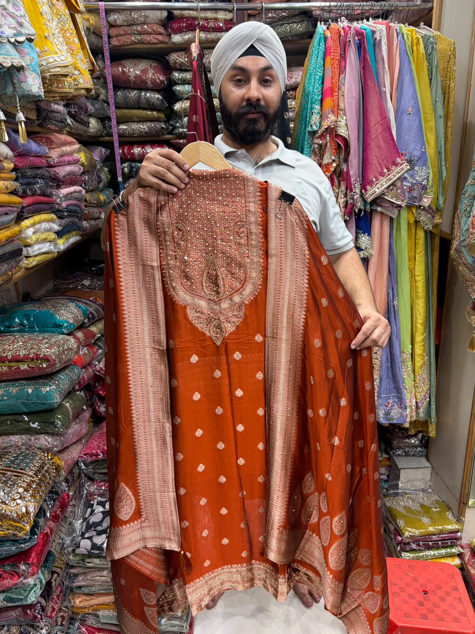 Kanjivaram Silk Antic Dabka Neck Edition no 13