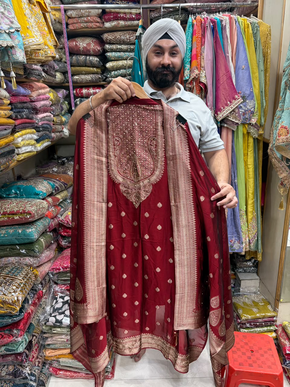 Kanjivaram Silk Antic Dabka Neck Edition no 13