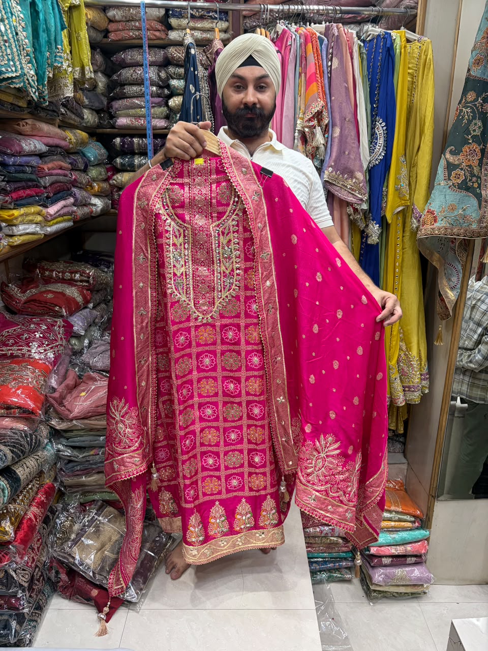 Traditional Bandhej Gotta & Mirror Suits