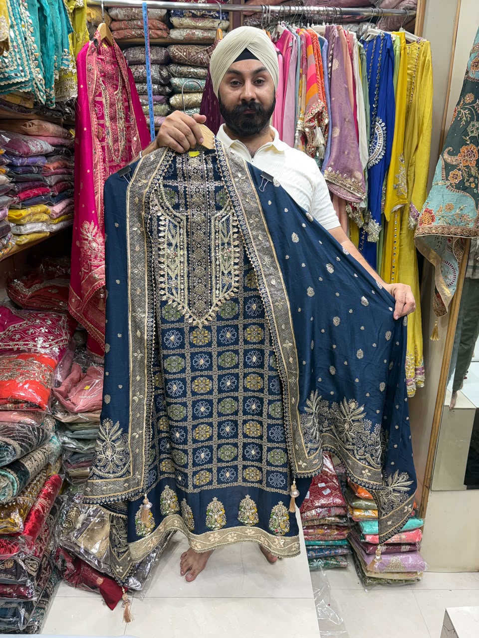 Traditional Bandhej Gotta & Mirror Suits