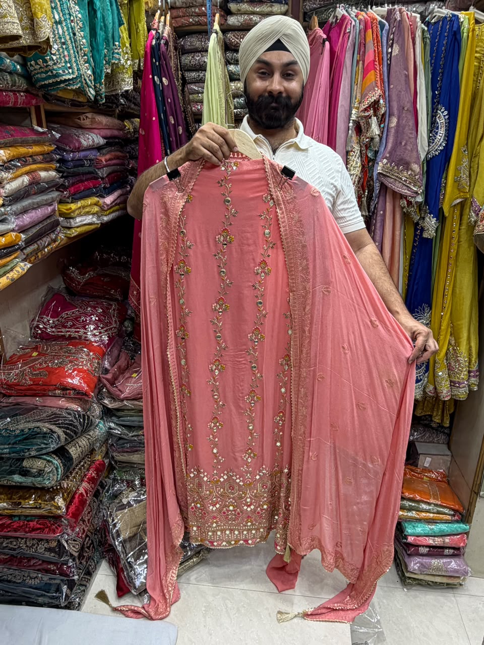 Pure Georgette Embroidered Fabric Style Suits