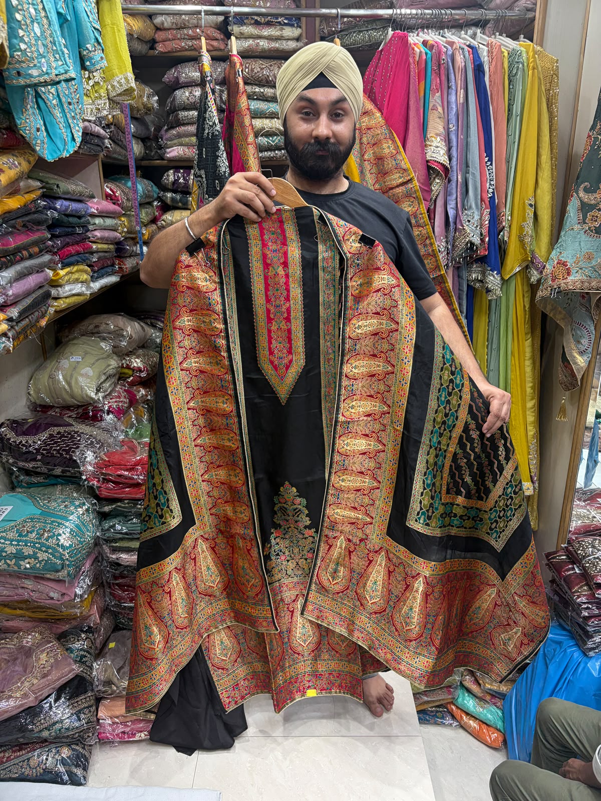 Position Print Banarsi Weaving Silk Suit