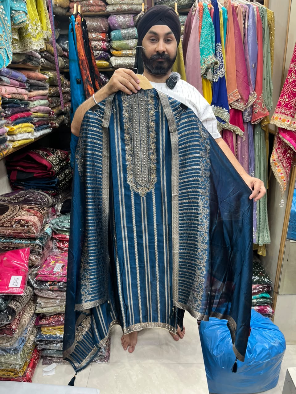 Premium Bangalore Silk Antic Handwork New