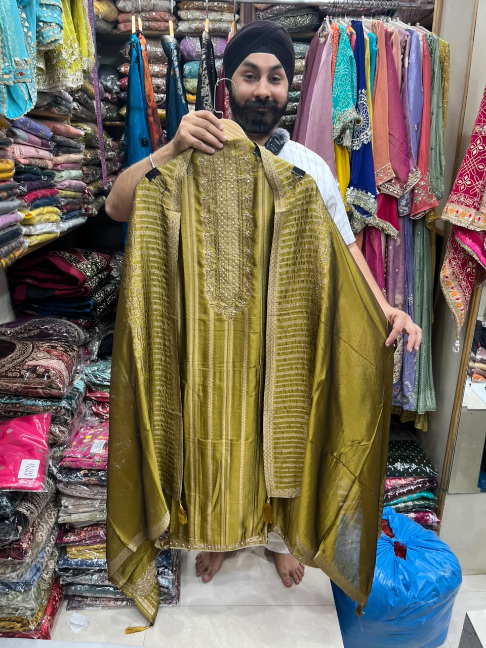 Premium Bangalore Silk Antic Handwork New