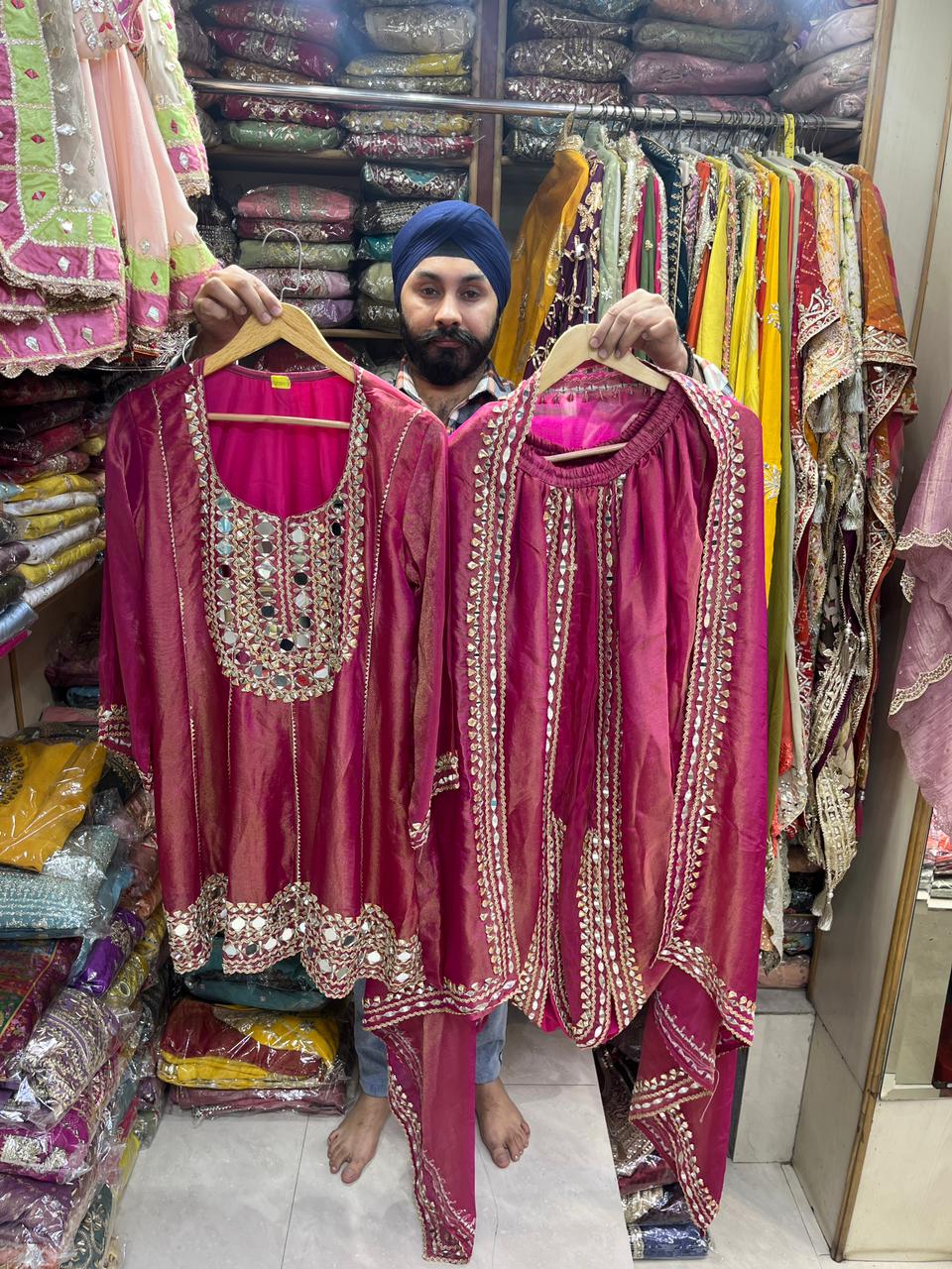 Mirror and Gotta patti Beautiful Dhoti Suits