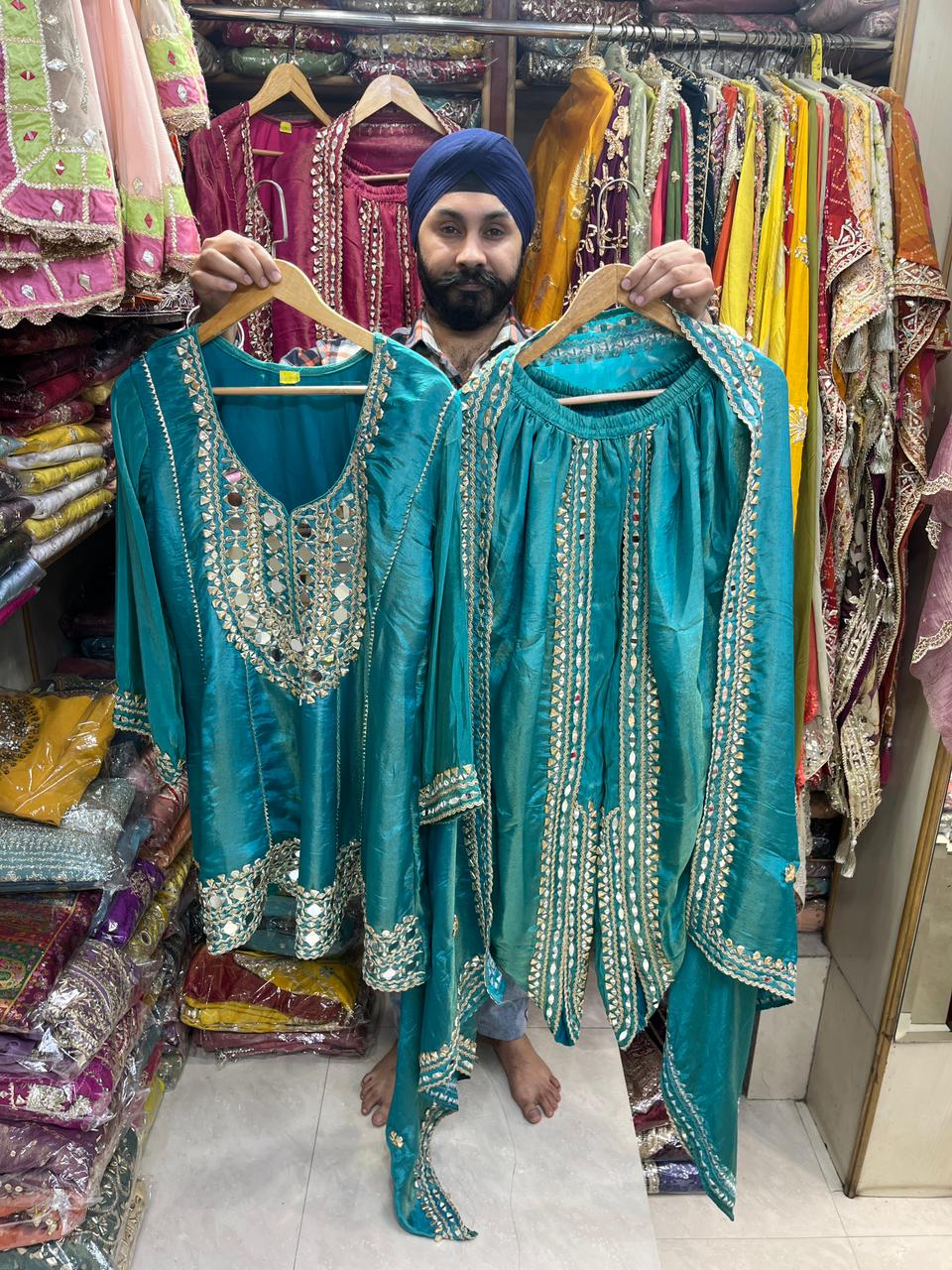 Mirror and Gotta patti Beautiful Dhoti Suits