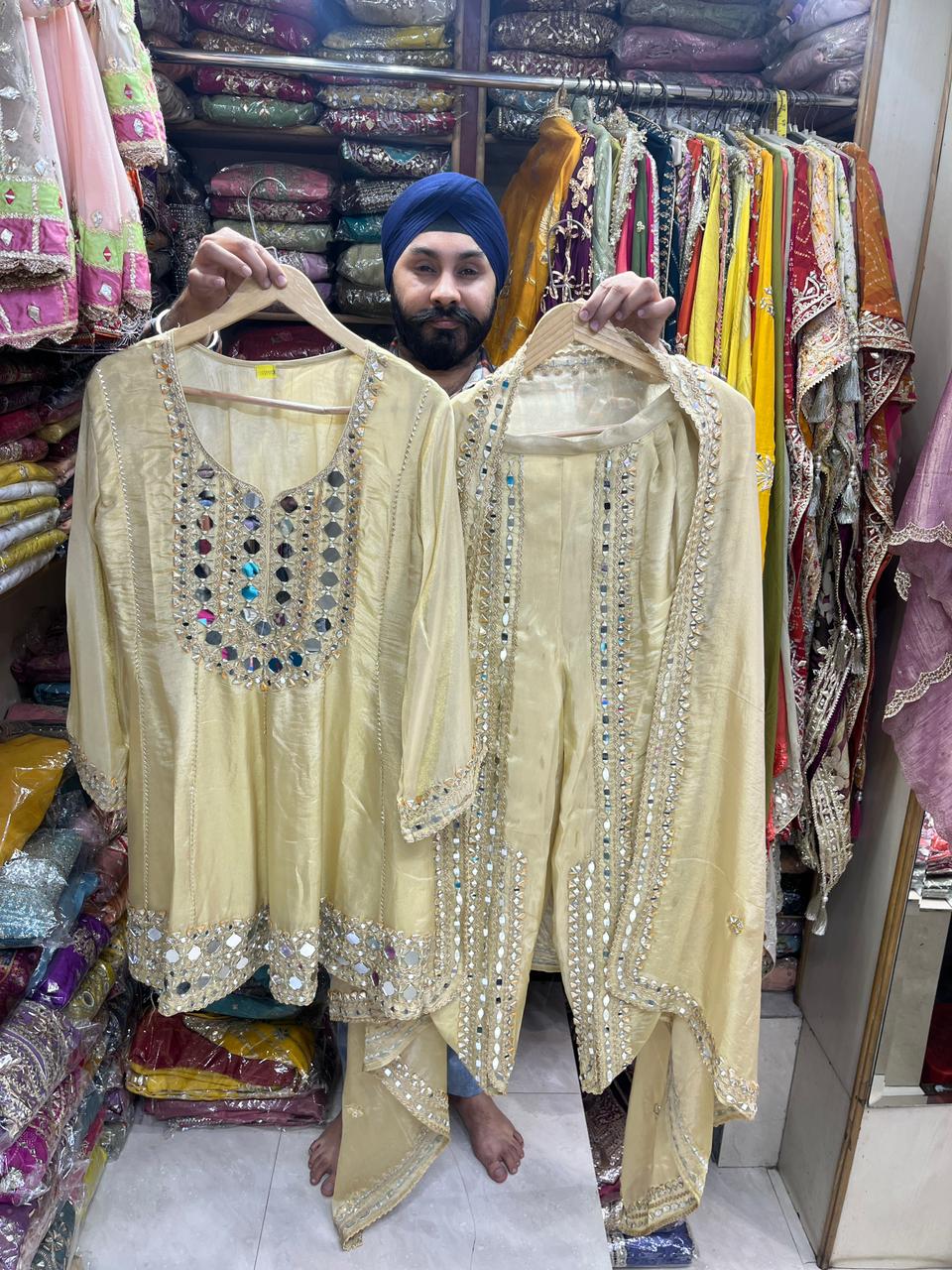 Mirror and Gotta patti Beautiful Dhoti Suits