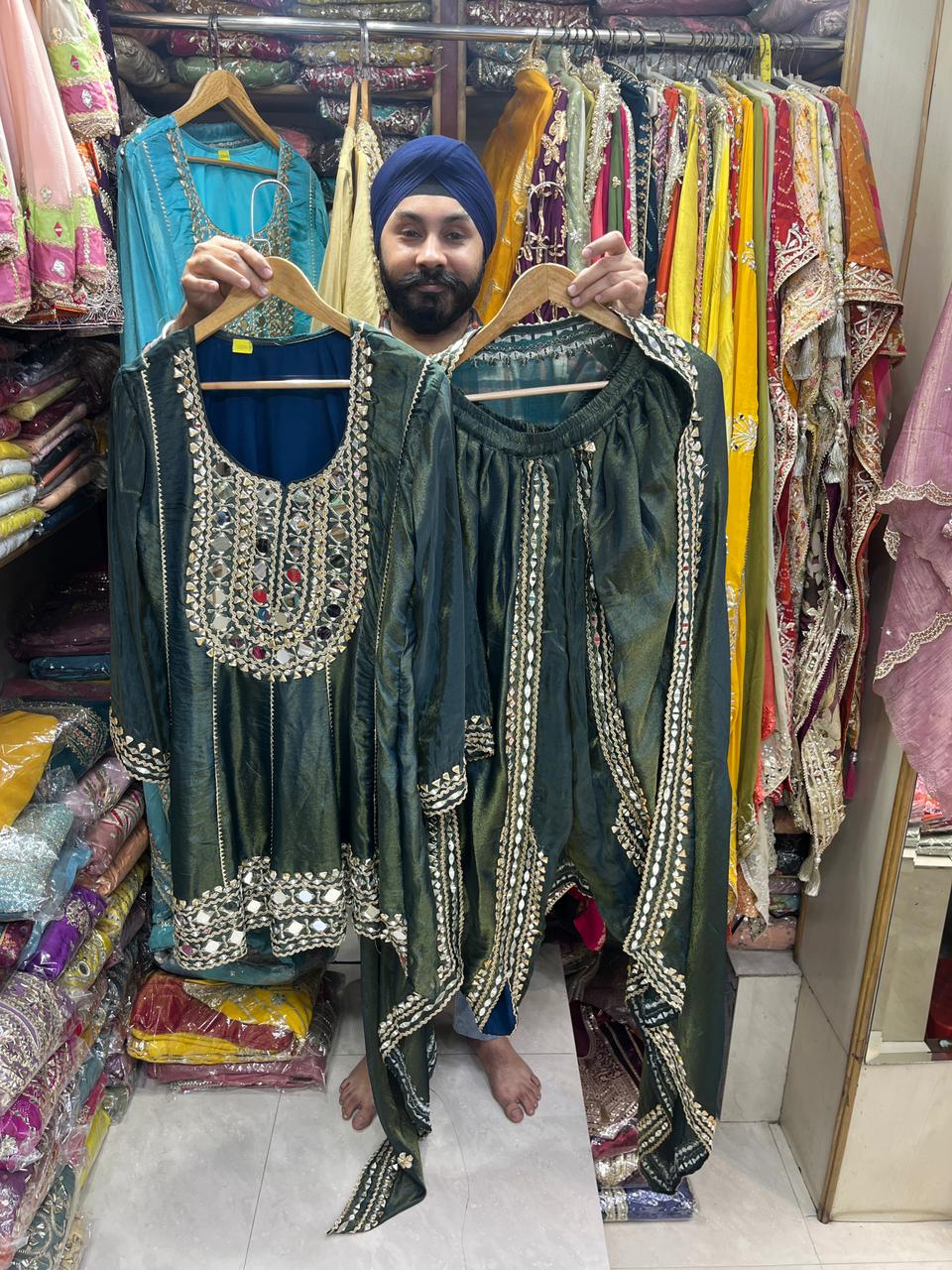 Mirror and Gotta patti Beautiful Dhoti Suits