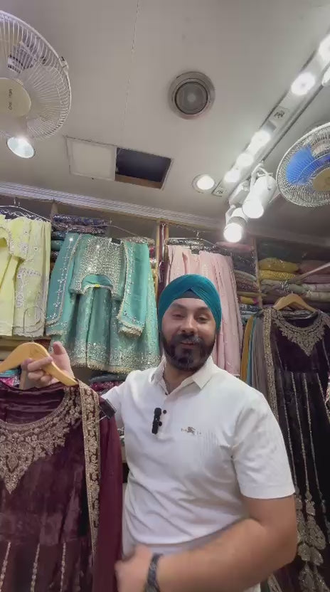 Velvet Semi Stiched  Aanarkali